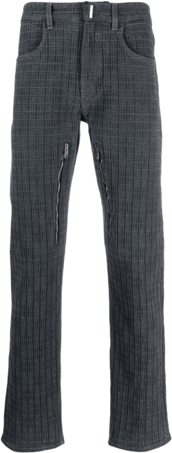 4G-pattern zip jeans