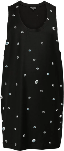 eye-appliqué wool tank top