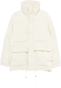 brushed-finish puffer jacket