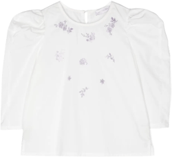 crystal-embellished cotton blouse