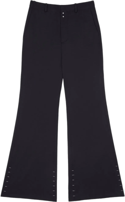 high-waisted flared trousers