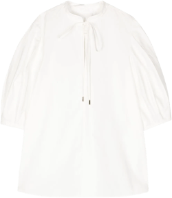balloon-sleeve cotton blouse