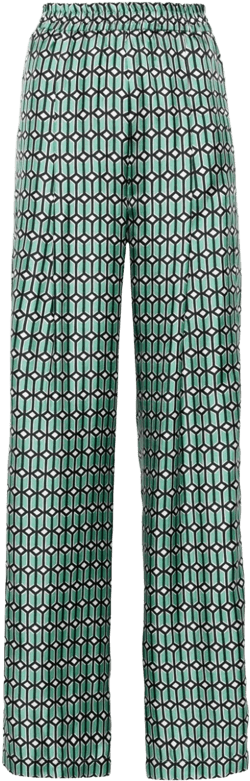 geometric-print silk palazzo pants