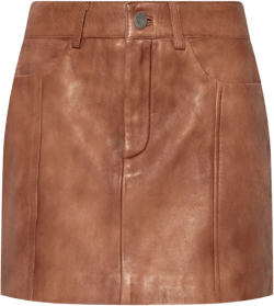 fade-effect leather mini skirt