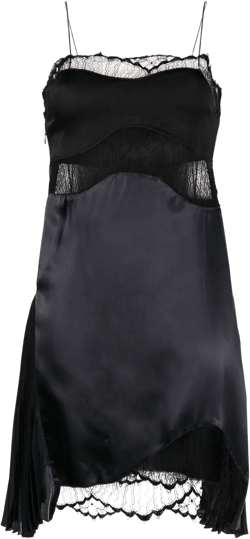 lace-detail satin slip dress