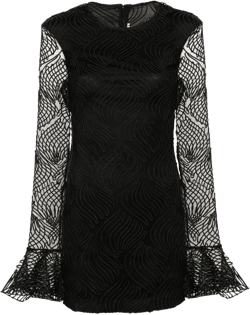 shiny flounce mini dress