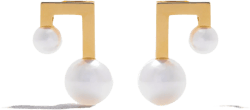 18kt yellow gold Balance Note Collection Line Akoya pearl stud earrings