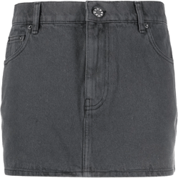 logo-patch denim skirt