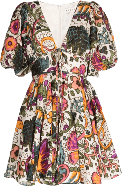 Madeline Lamu Grande-print flared dress