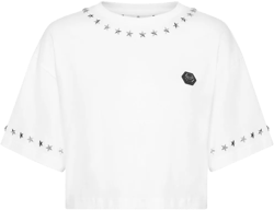 star-studded cotton cropped top