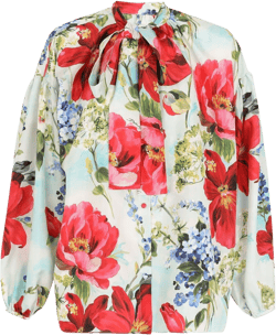 floral-print silk shirt 