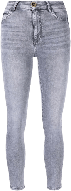 skinny cropped faded jeans