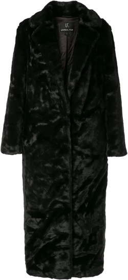 Black Bird faux-fur coat
