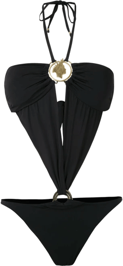 cut out halterneck swimsuit
