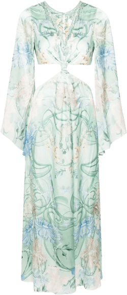 floral-print silk maxi dress
