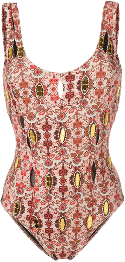 floral-print scoop neck swimsuit