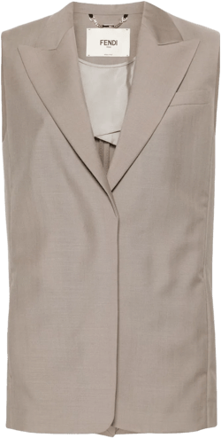 embroidered-logo mohair-wool waistcoat