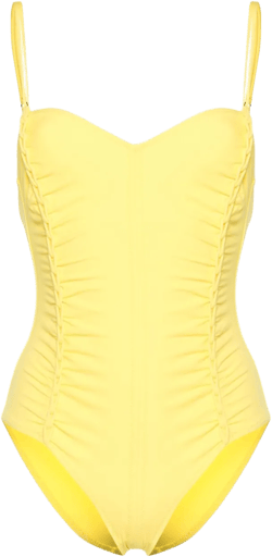 sweetheart-neck ruched swimsuit 
