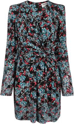 Radar floral-print embellished silk minidress