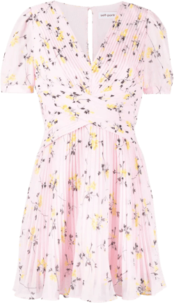 floral-print pleated minidress