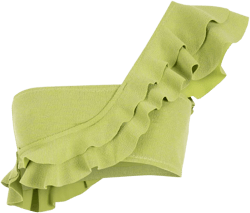 ruffle-trimmed one-shoulder bikini top