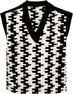 geometric-pattern print vest 