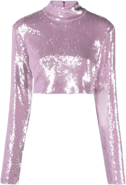 sequin-embellished crop top