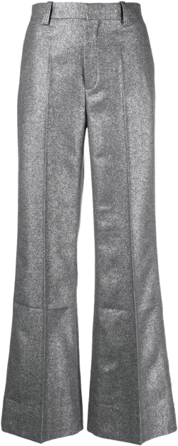 high-waisted glitter flared trousers