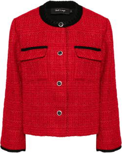 contrast-trim tweed jacket