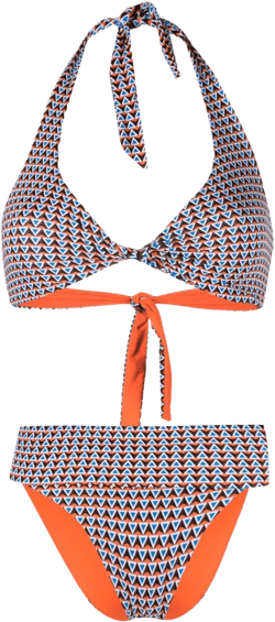 geometric-pattern reversible bikini set