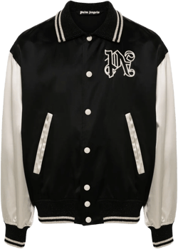 Blackwhite Logo Varsity Bomber Jacket In Multi
