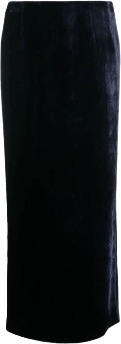 zip-embellished velvet maxi skirt