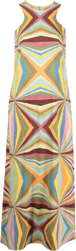 Racer geometric-print maxi dress