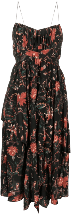 Renata Obsidian-print silk dress