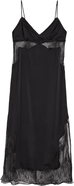 Lace-detail Satin Slip Dress
