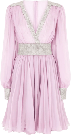 V-neck chiffon minidress
