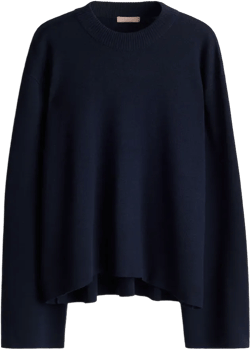 Oversized Curved-Hem Sweater
