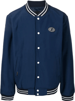 Logo-patch Cotton Bomber Jacket In Blue