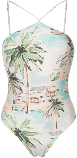 graphic-print one-piece swimsuit