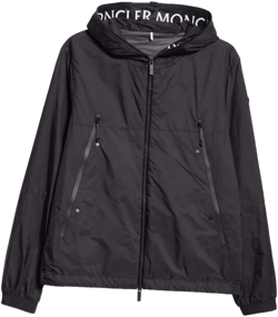 Junichi Water Repellent Hooded Rain Jacket In Black