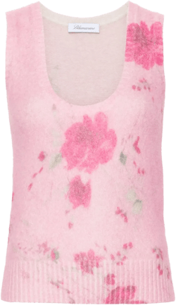 roses-print tank top