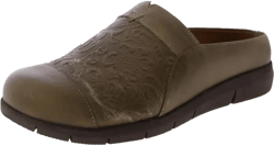 San Marcos Womens Leather Removable Insole Slide Sandals In White