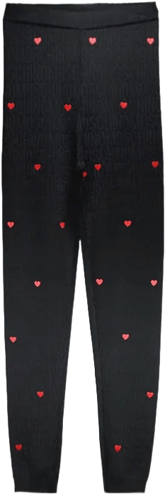 Stretch Knitted Leggings In Black