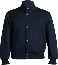 Men's Reversible Quilted Cashmere Bomber Jacket In Navy