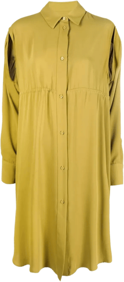 slit-sleeved shirt dress