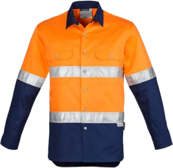 Syzmik Mens Hi Vis Spliced Industrial Shirt - Hoop Taped (ZW123)