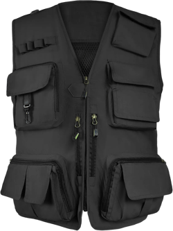 Mens Lightweight Safari Travel Fishing Photography Outdoor Work Cargo Vest with Pockets XX-Large Black