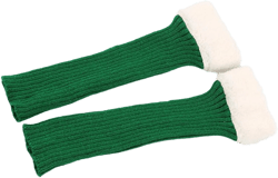 Women Striped Knit Leg Warmers Plush Trim Stacked Christmas Leg Sleeves Knee Length Fall Winter 80s Leg Cover Socks