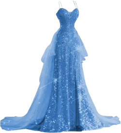 YUAOHUANG Sparkly Sequin Wedding Dress for Women 2025 Spaghetti Straps Tulle Ball Gown Formal Sequin Pageant Dresses 0 Blue