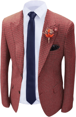 Wangyue Mens Houndstooth Plaid Blazer Casual Sports Coat Slim Fit Checkered Jacket Wedding Prom Blazer Coats Jackets XX-Large Red